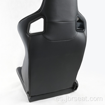 Asientos de coche de carbono deportivos ajustables de cuero de PVC negro